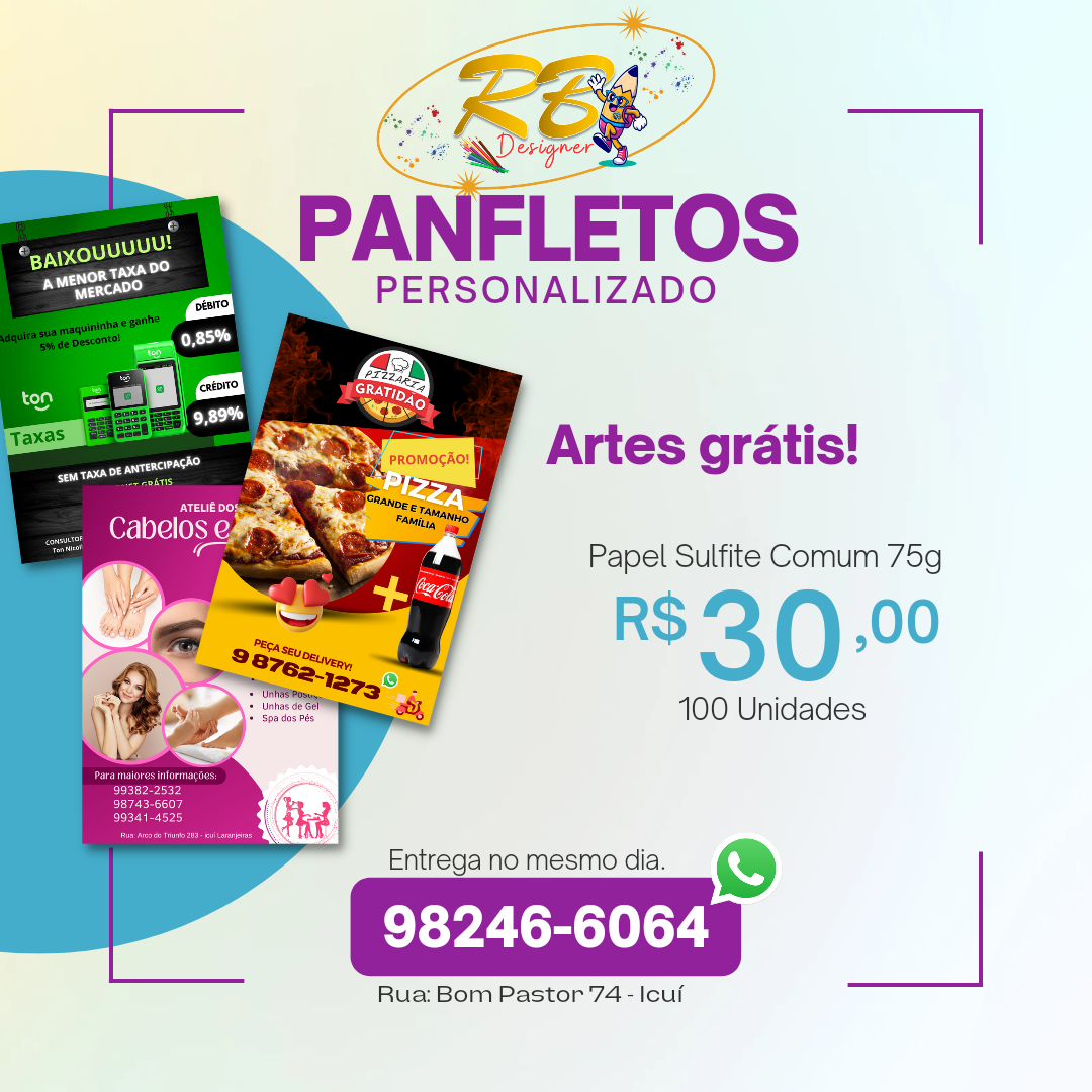 Panfletos RB Produções Designer